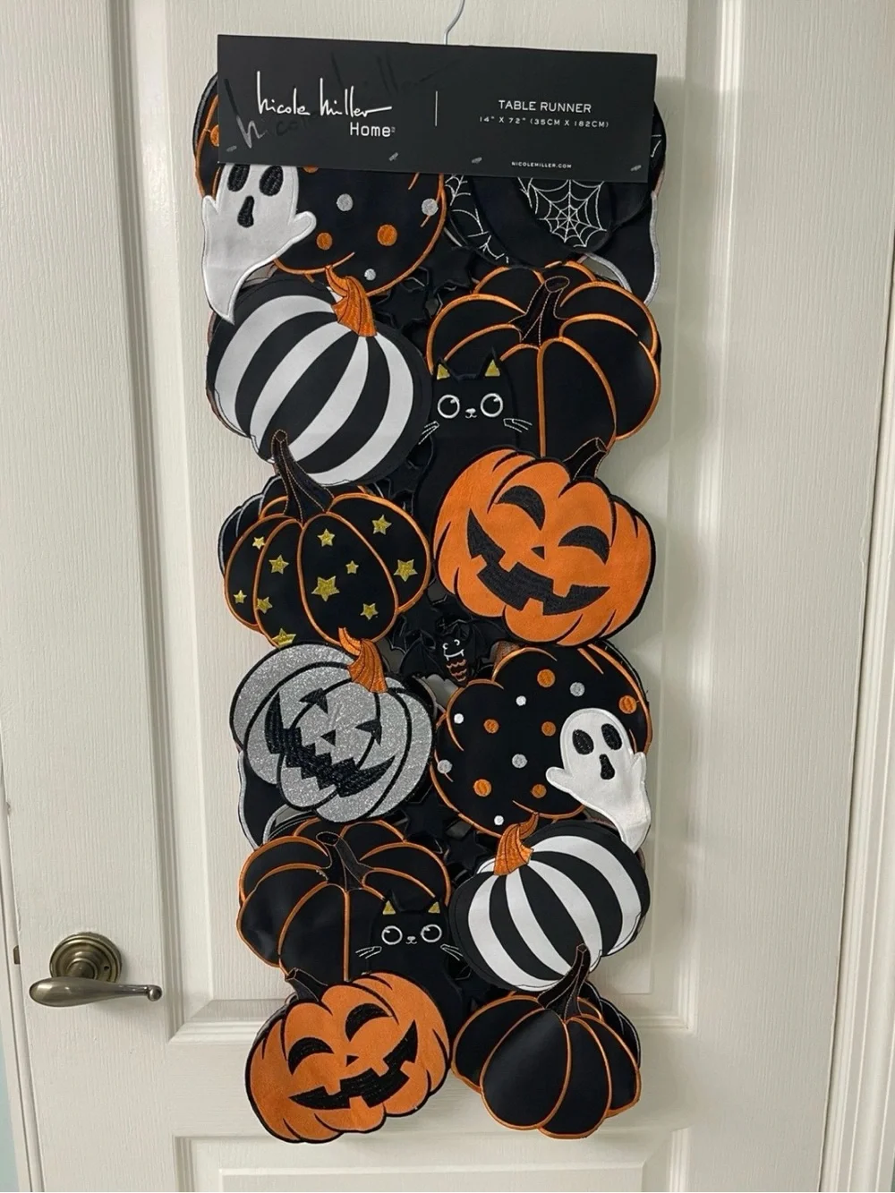 Halloween Nicole Miller Hidden Cat Table Runner